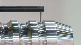 Close up scene the surface roughness measuring machine.