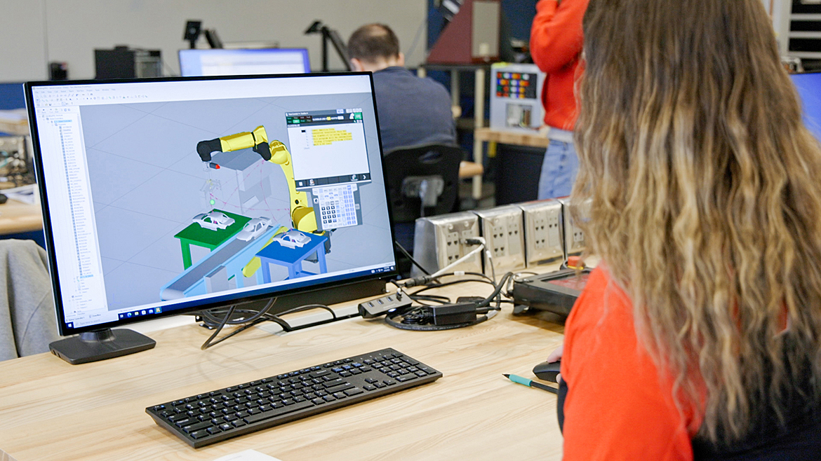 Student Using ROBOGUIDE
