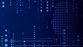 3d futuristic digital banner illustration - Concept of a digital twin in the metaverse.