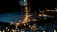 High-tech tool in operation High-tech tool in operation with sparks flying.