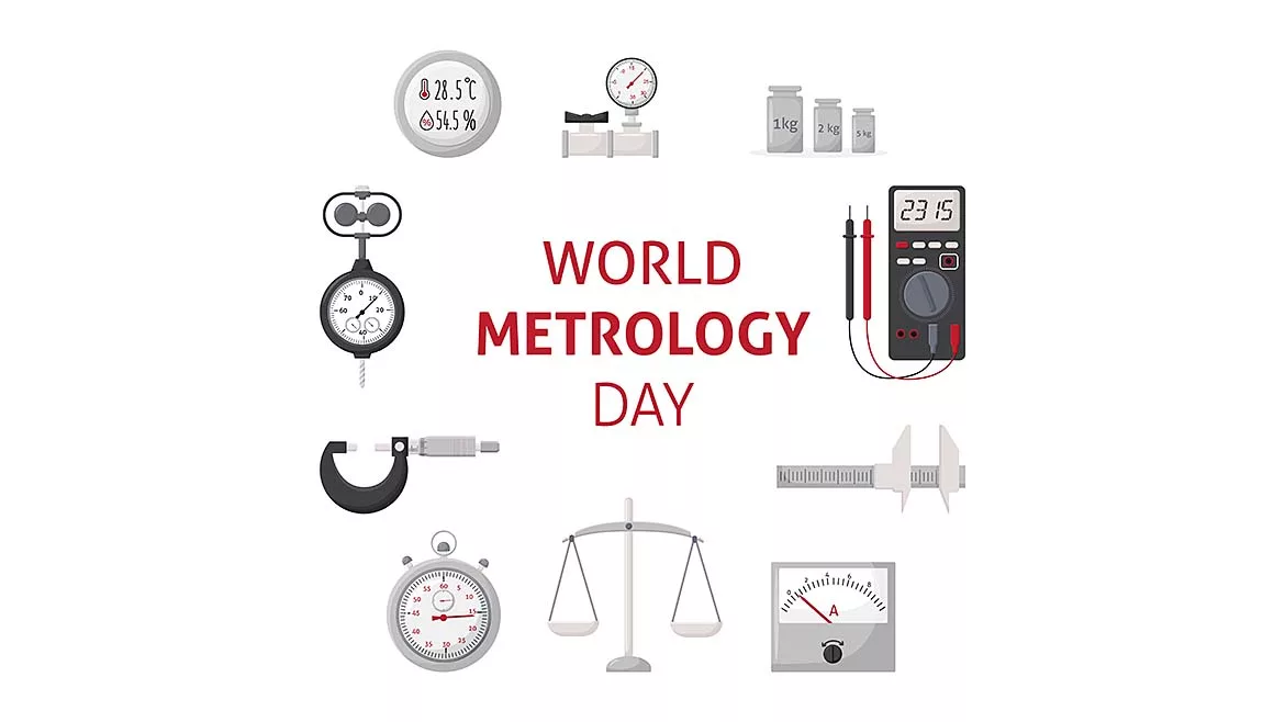 World Metrology Day Banner with measuring instruments.
