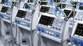 Group of ventilator machines.