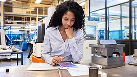 woman working on her ipad