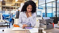 woman working on her ipad
