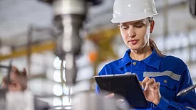 industrial employees having a conversation