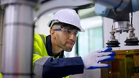 a person in a work environment. 