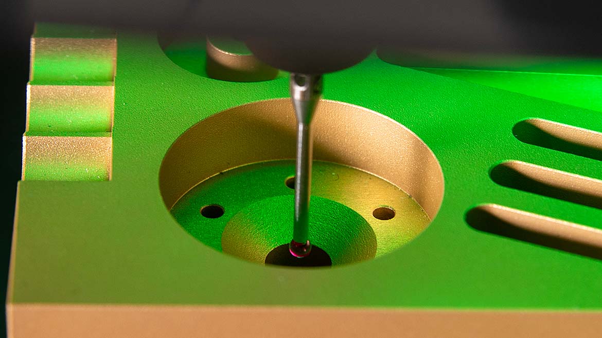 the green body of an Ikeda 9TS moving coil phono cartridge
