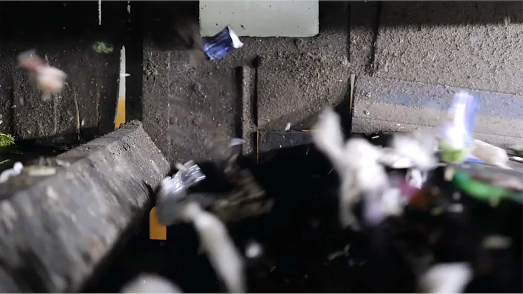 waste being processed in a sorting facility