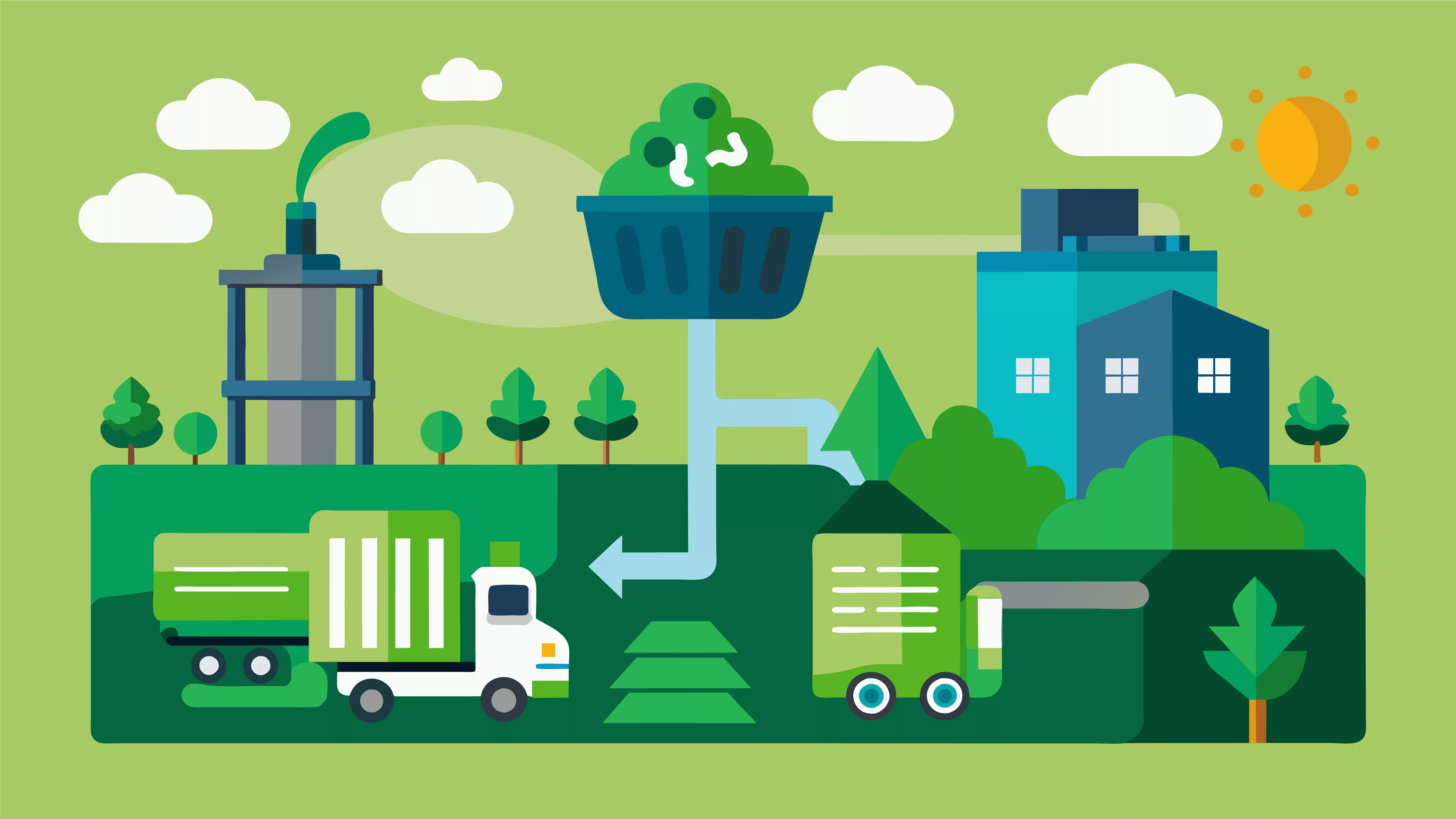 a green waste management system or circular economy model
