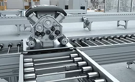 The image displays the Bosch Rexroth TS 5 roller conveyor system