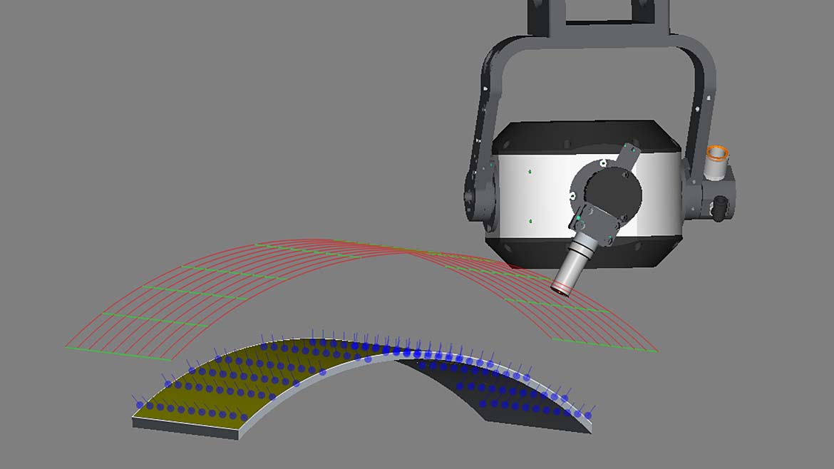 The image displays a computer-aided manufacturing (CAM)