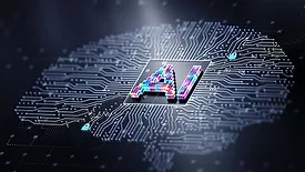 a conceptual representation of artificial intelligence (AI) and the digital brain