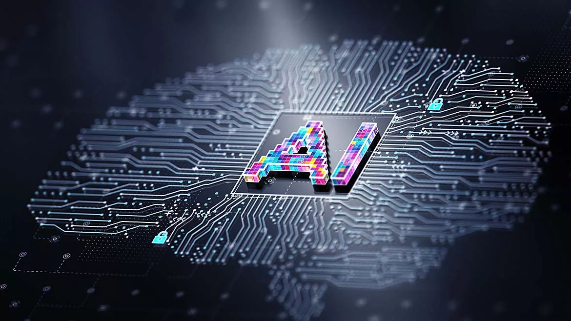 a conceptual representation of artificial intelligence (AI) and the digital brain