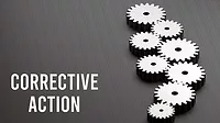 The image is about "Corrective Action" in a business or quality management context