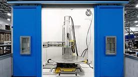 This is an industrial high pressure waterjet system, likely used for stripping or cleaning critical surfaces. 