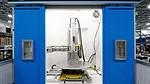 This is an industrial high pressure waterjet system, likely used for stripping or cleaning critical surfaces. 