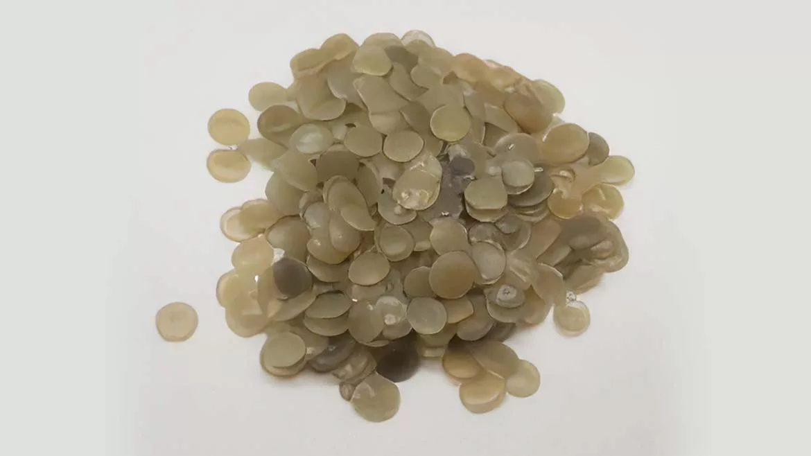Additional processing steps can “age” recycled plastic, causing it to yellow.