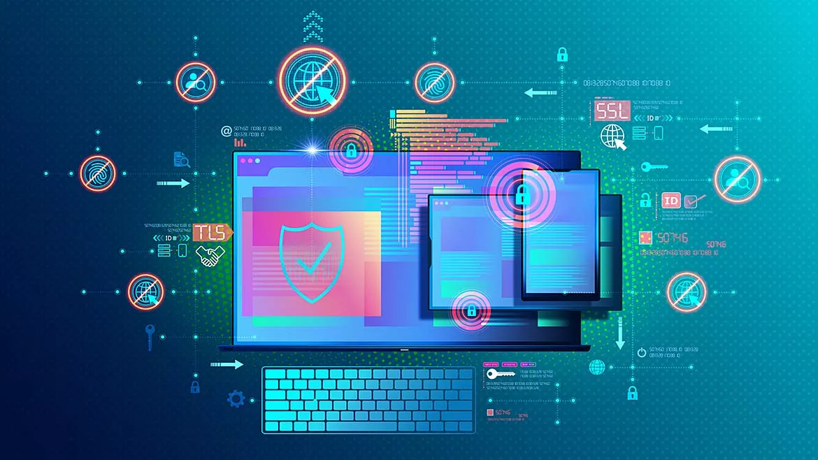 This image represents a cyber security or anti-detect browser concept.