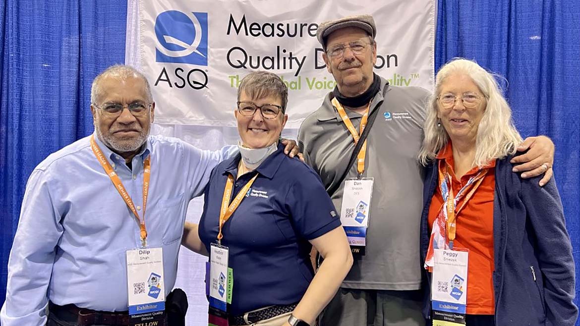 This image displays a banner for the ASQ Measurement Quality Division, a professional organization focused on quality improvement. 