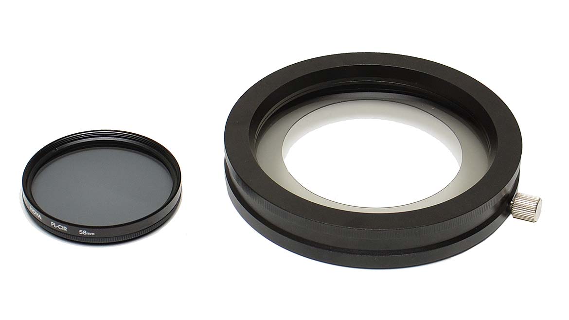 This is a polarizing set for a digital microscope ring light