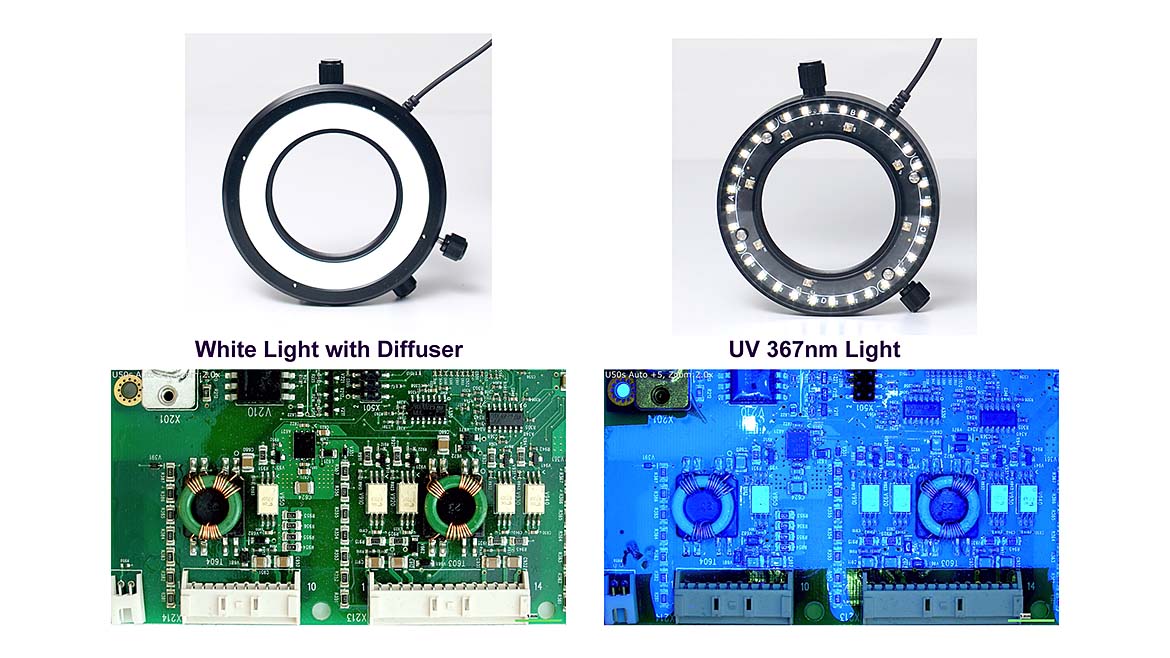 This item is a Microscope LED Ring Light designed to provide uniform illumination for microscopic examination. 