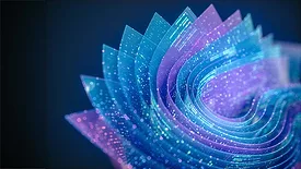 The image appears to be a stylized, abstract digital graphic frequently used to represent technology concepts like AI, data visualization, or cloud computing. 