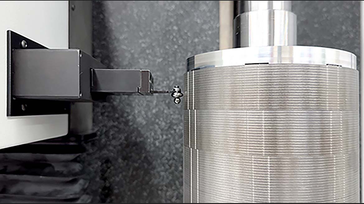 a CNC milling machine in operation