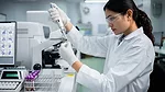 This image depicts a scientific laboratory setting, likely for medical research or diagnostic testing.