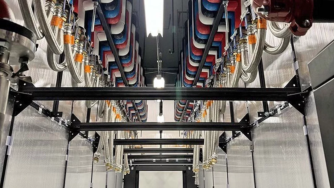 the advanced liquid cooling infrastructure designed for high-density AI server racks