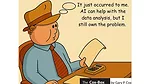This cartoon, titled "The Cox-Box" by Gary P. Cox, highlights the relationship between human decision-making and artificial intelligence
