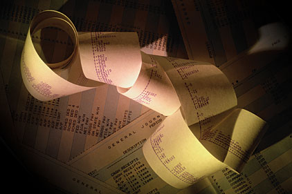 ledgers accounting receipt tape