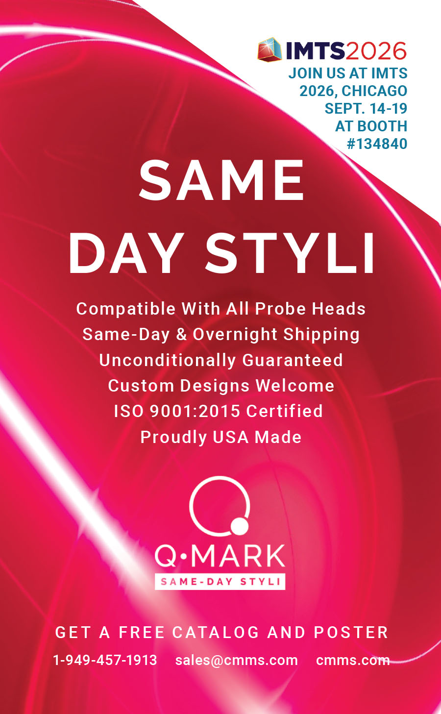 Q-Mark IMTS 2026 Same Day Styli ad 