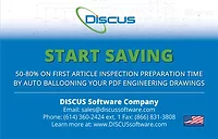 Save Time on First Article Inspection Prep with Software from Discus Save Time on First Article Inspection Prep with Software from Discus
