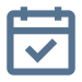 Blue calendar checked icon